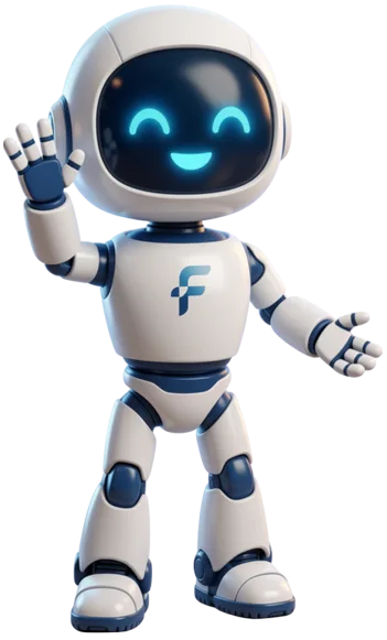 Flux the robot waving hello